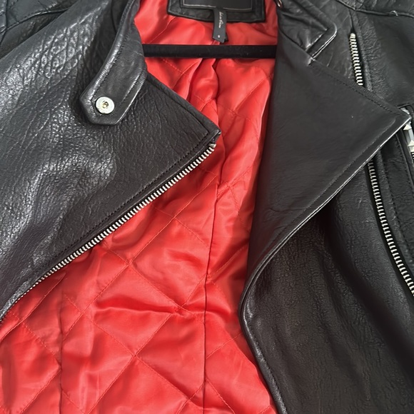 BCBG MaxAzria Classic Moto Biker Leather Jacket - Picture 5 of 8